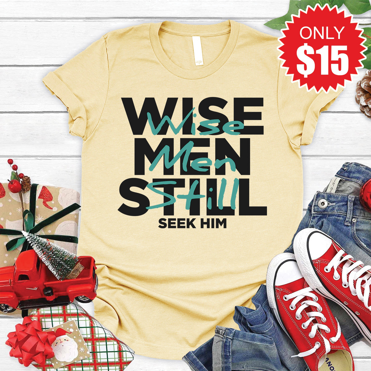 Wise Men Tee - Heather French Vanilla - 15 product image 1