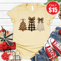 Leopard Christmas Trees Tee - Heather French Vanilla - 15 product image 1