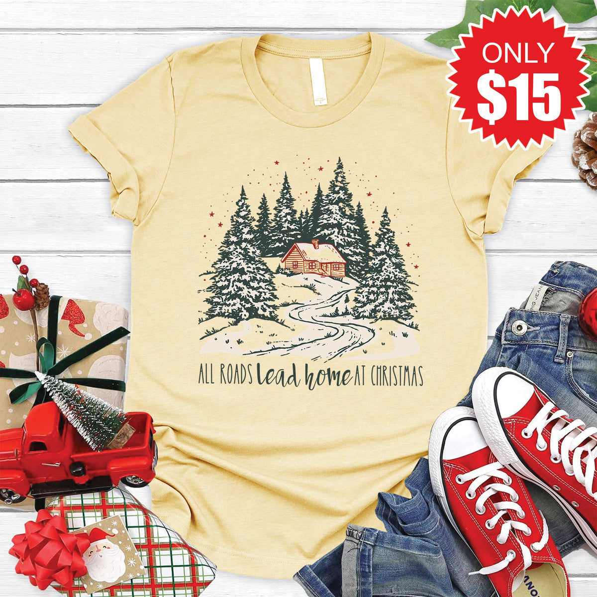 All Roads Lead Home Tee - Heather French Vanilla - 15 product image 1