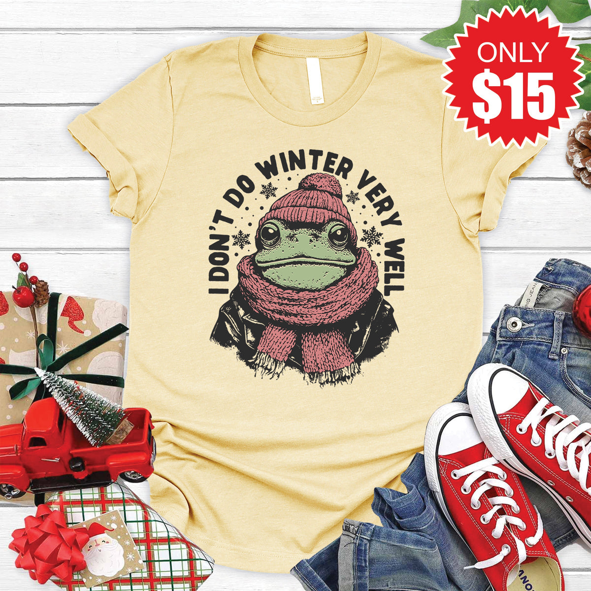 I Don't Do Winter Tee - Heather French Vanilla - 15 product image 1