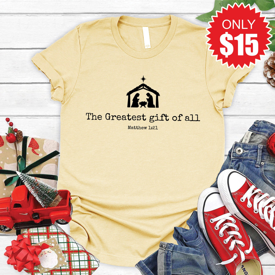 Greatest Gift Tee - Heather French Vanilla - 15 product image 1
