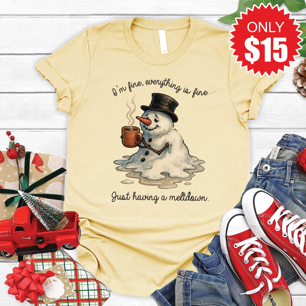 Having a Meltdown Tee - Heather French Vanilla - 15 product image 1