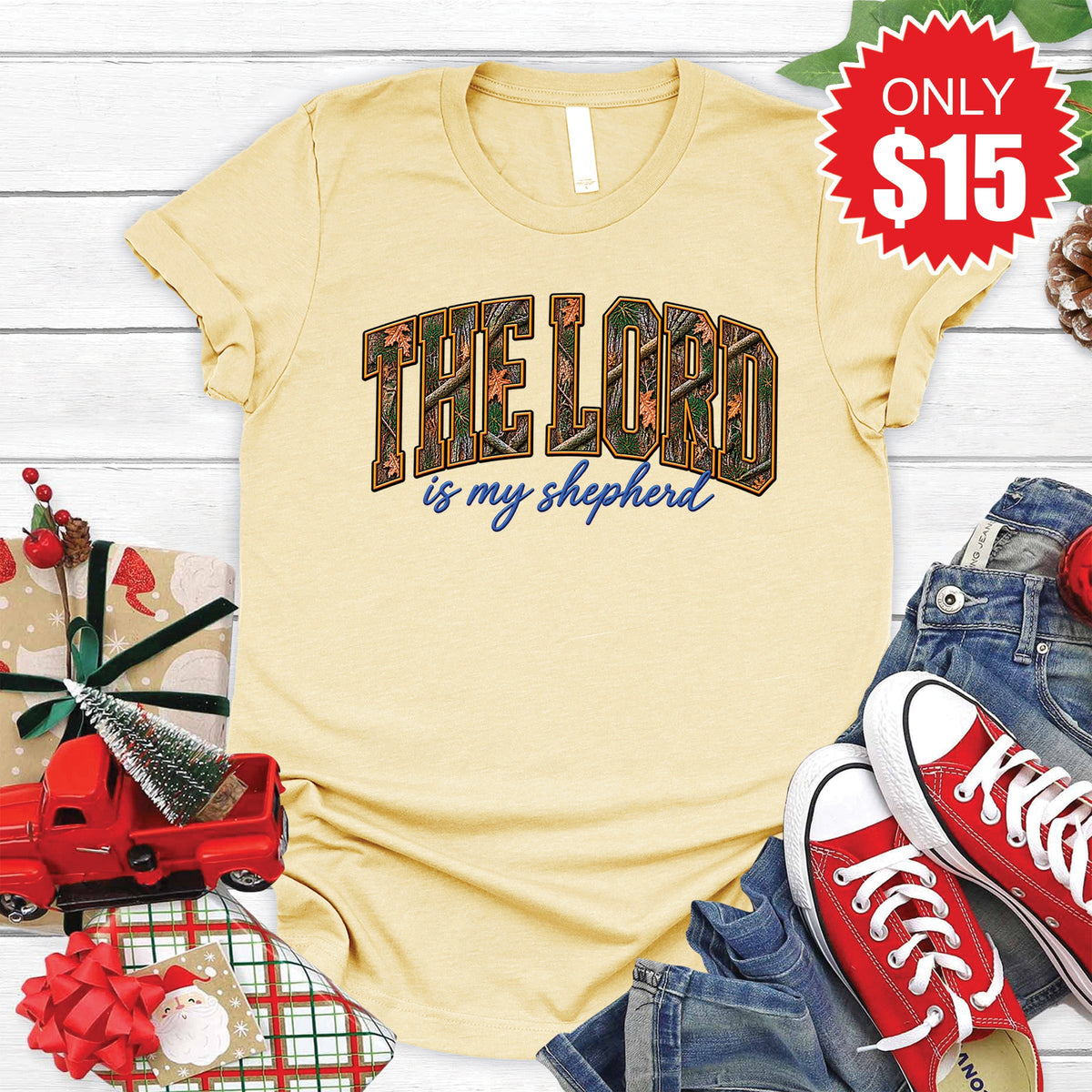 The Lord Is My Shepherd Tee - Heather French Vanilla - 15 product image 1