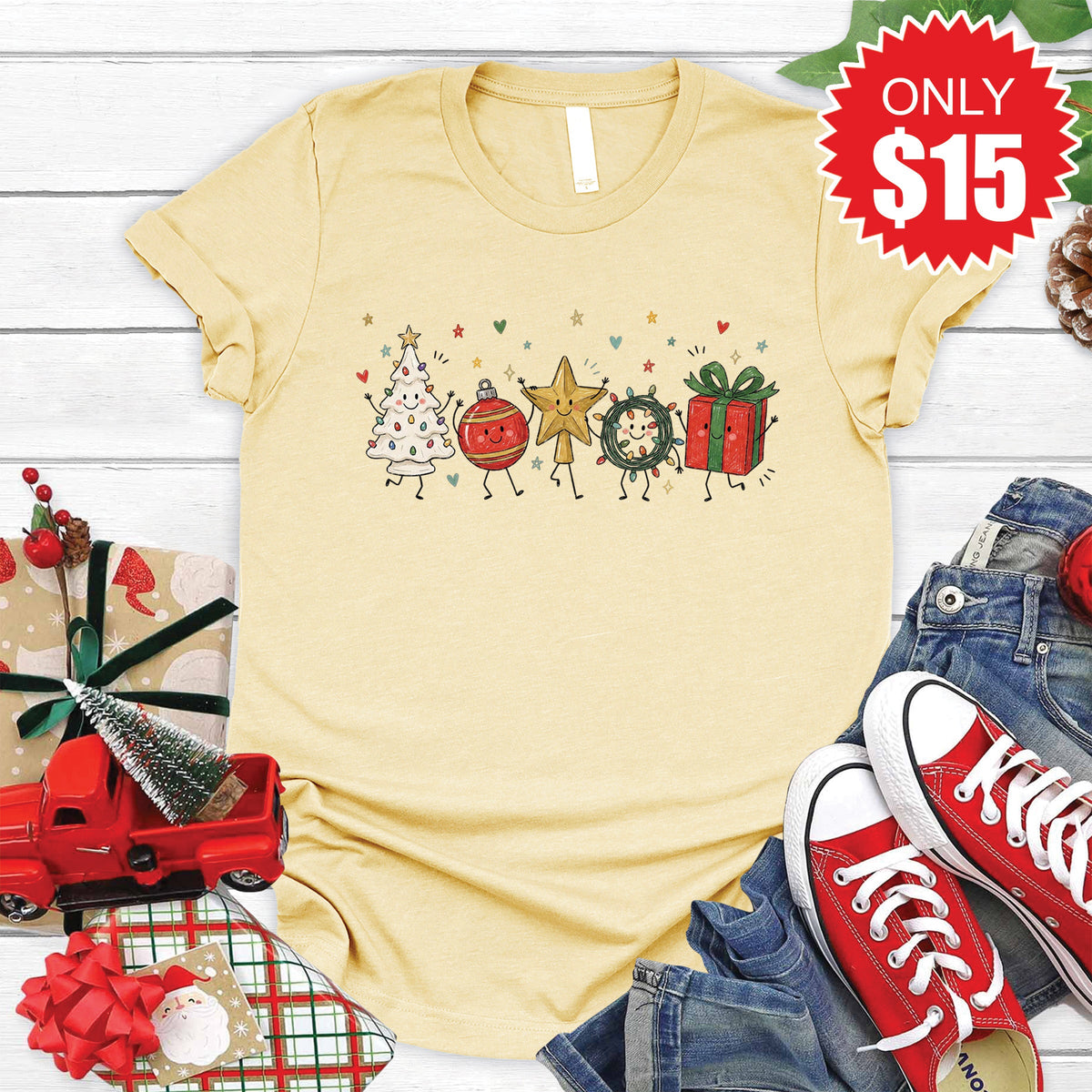 Christmas Decor Tee - Heather French Vanilla - 15 product image 1