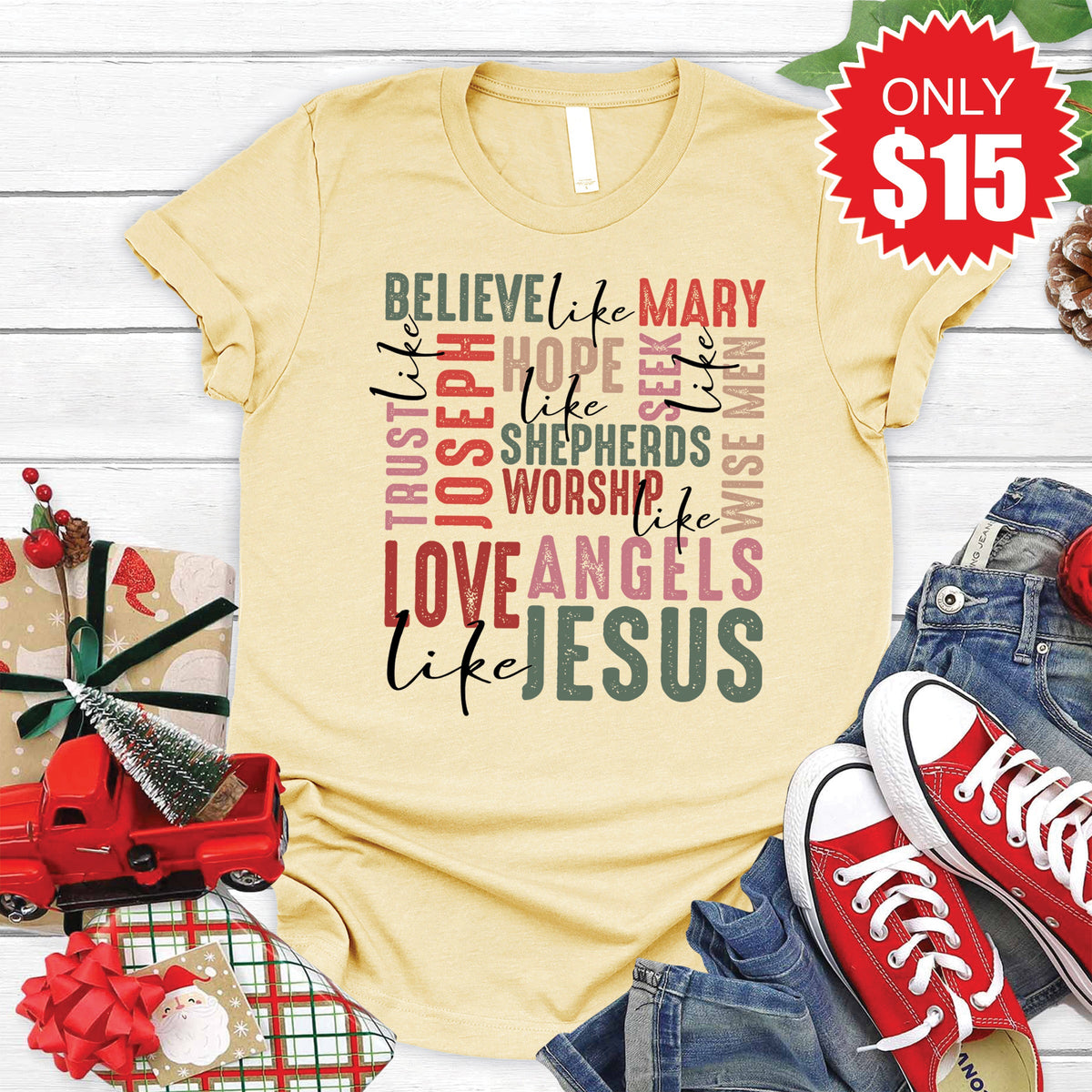 Love Like Jesus Tee - Heather French Vanilla - 15 product image 1