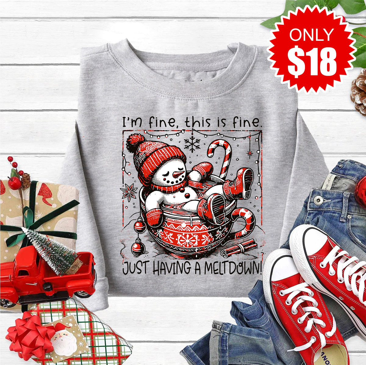 Just Having A Meltdown Sweatshirt - Heather Grey - 18 product image 1
