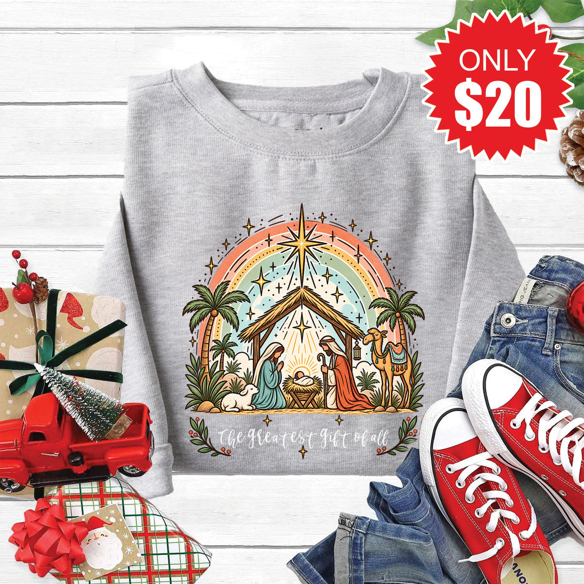 The Greatest Gift Sweatshirt - Heather Grey - 20 product image 1