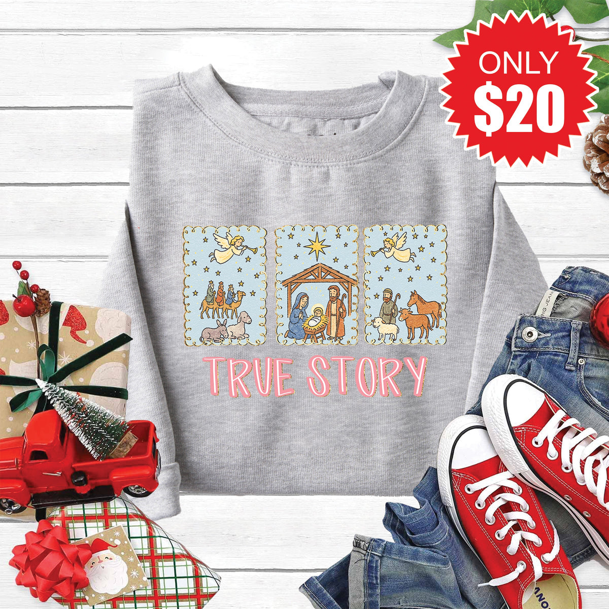 True Story Sweatshirt - Heather Grey - 20 product image 1