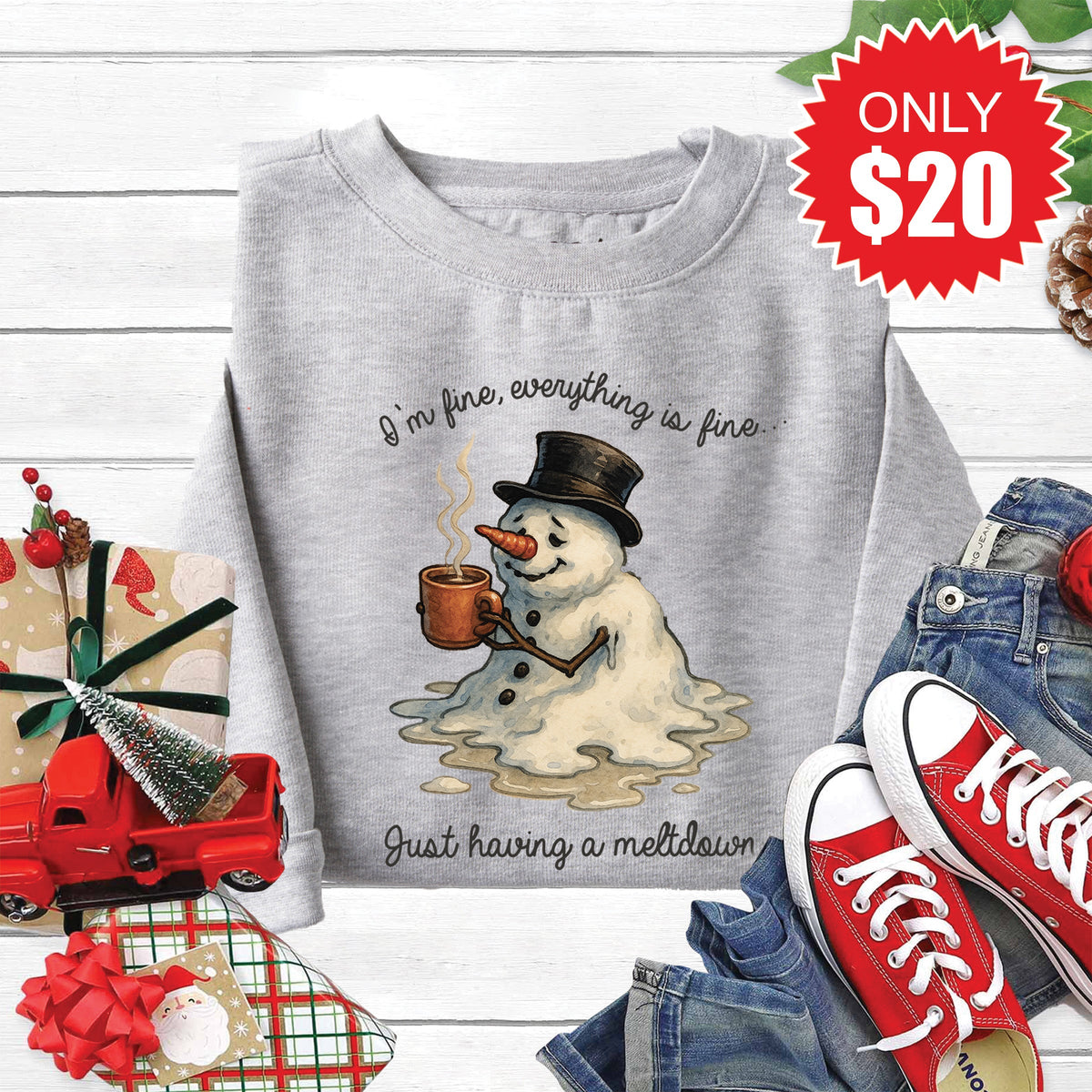 Having a Meltdown Sweatshirt - Heather Grey - 20 product image 1