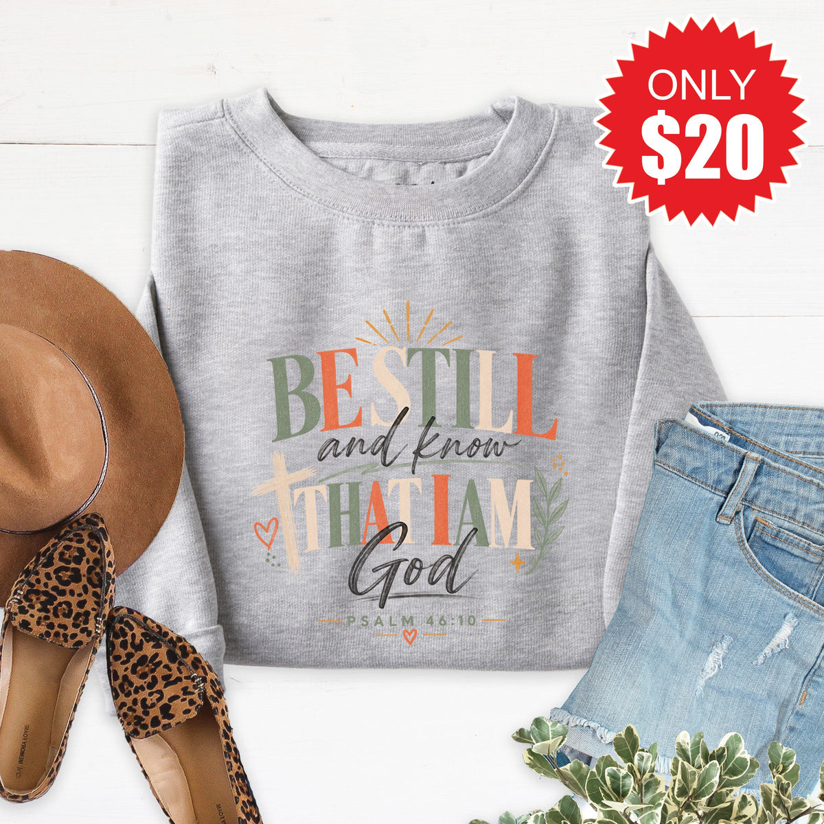 Be Still and Know Sweatshirt - Heather Grey - 20 product image 1
