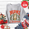 Meowy Christmas Sweatshirt - Heather Grey - 20 product image 1
