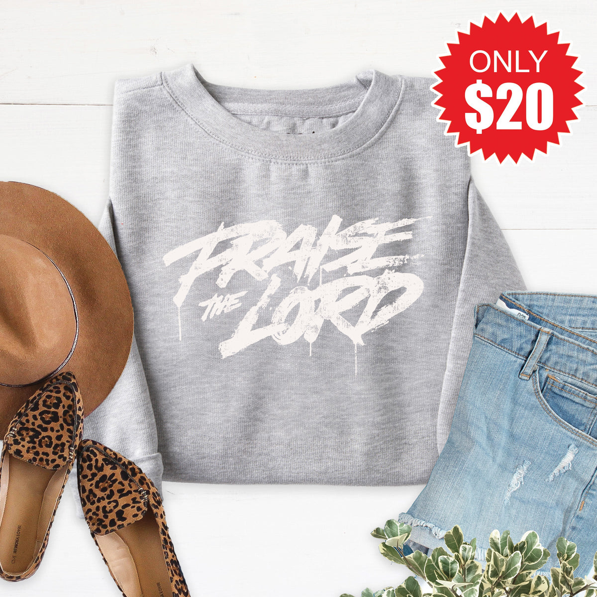 Praise The Lord Sweatshirt - Heather Grey - 20 product image 1