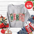 Merry Christmas Sweatshirt - Heather Grey - 20 product image 1