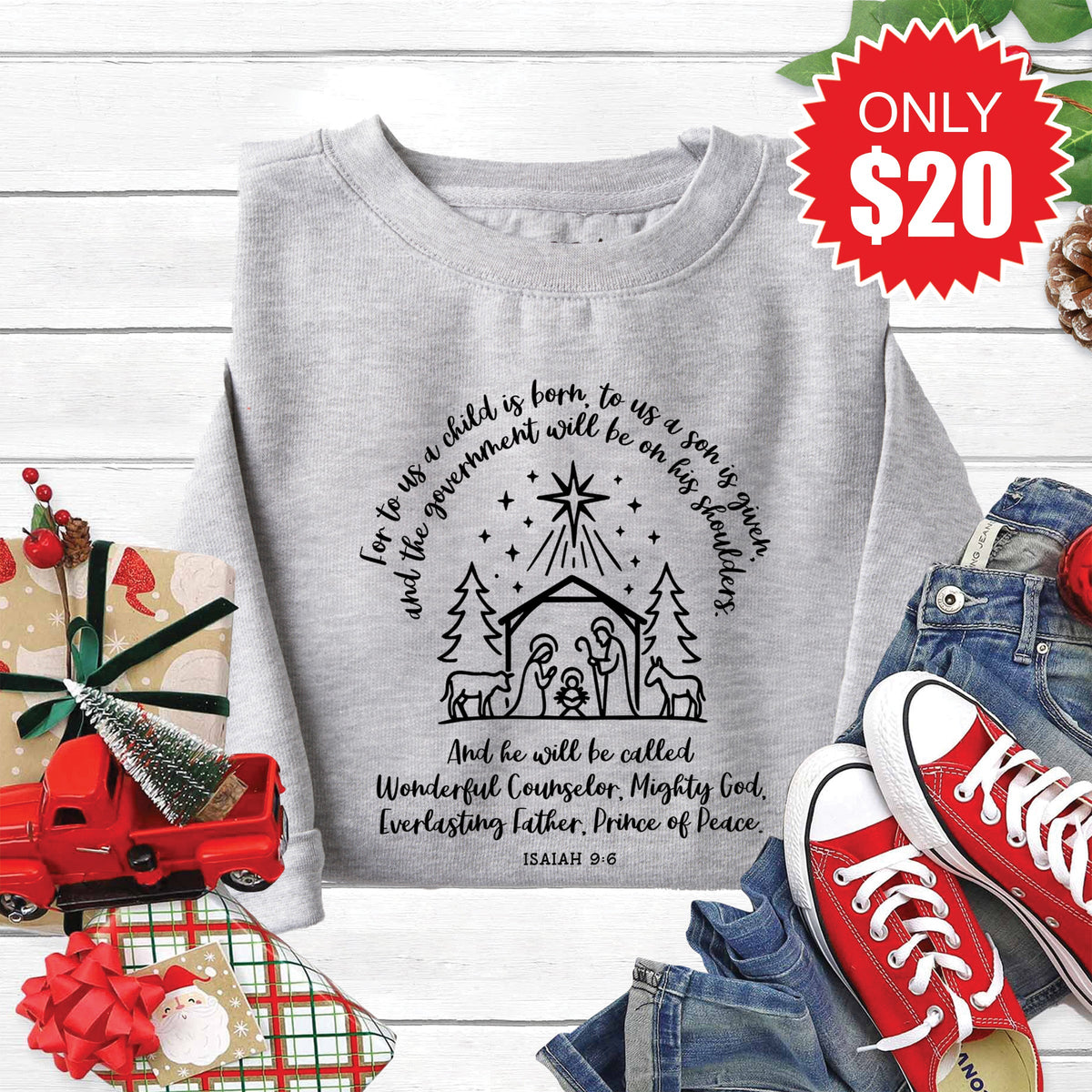 Prince of Peace Sweatshirt - Heather Grey - 20 product image 1