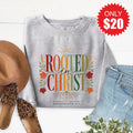 Rooted In Christ Sweatshirt - Heather Grey - 20 product image 1
