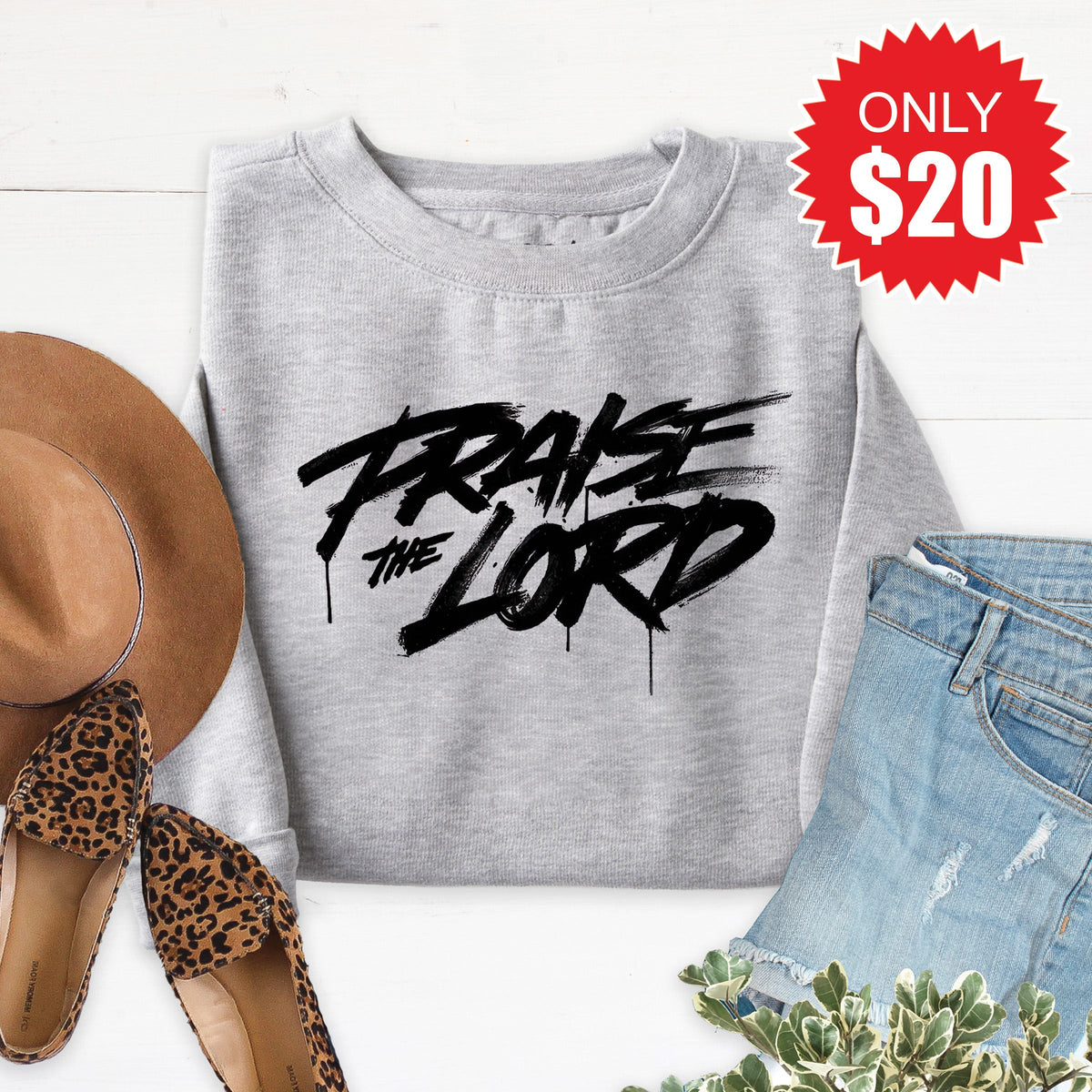 Praise The Lord Sweatshirt - Heather Grey - 20 product image 1