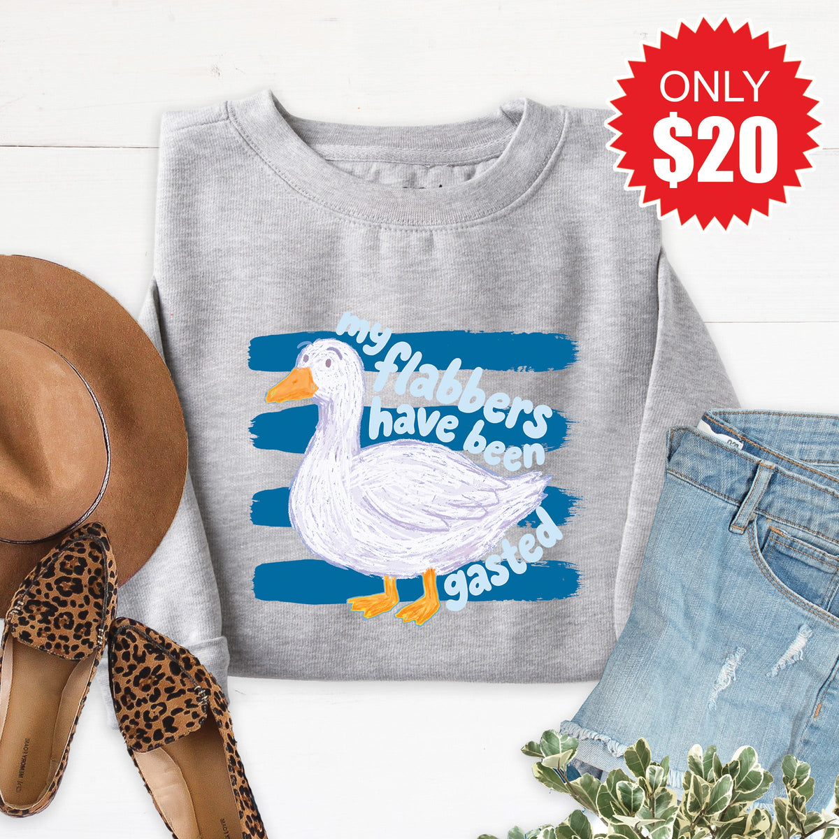 Flabbers Have Been Gasted Sweatshirt - Heather Grey - 20 product image 1
