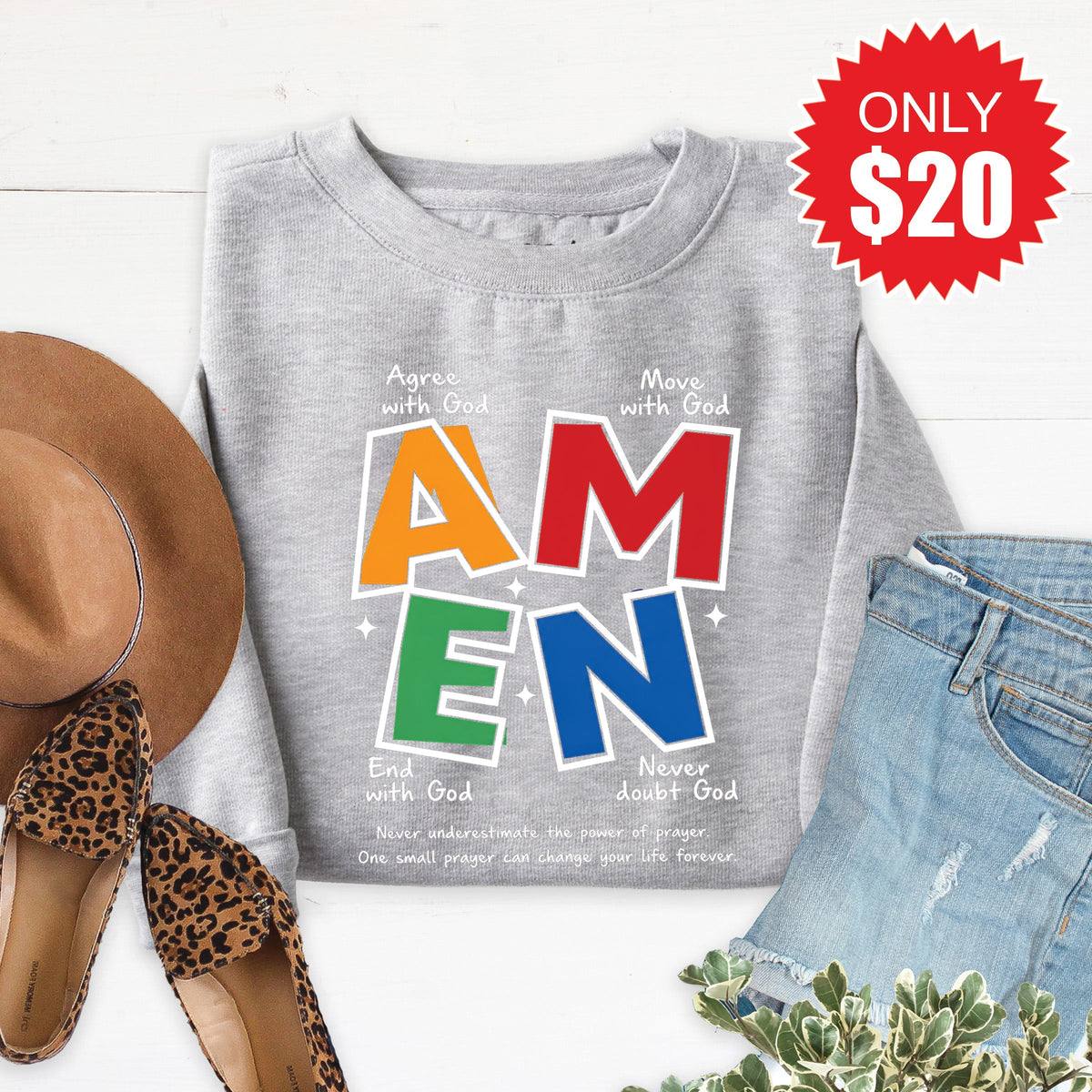 Amen Sweatshirt - Heather Grey - 20 product image 1