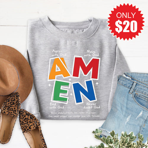 Amen Sweatshirt - Heather Grey - 20 product image 1