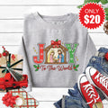 Joy To The World Sweatshirt - Heather Grey - 20 product image 1
