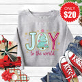 Joy To The World Sweatshirt - Heather Grey - 20 product image 1