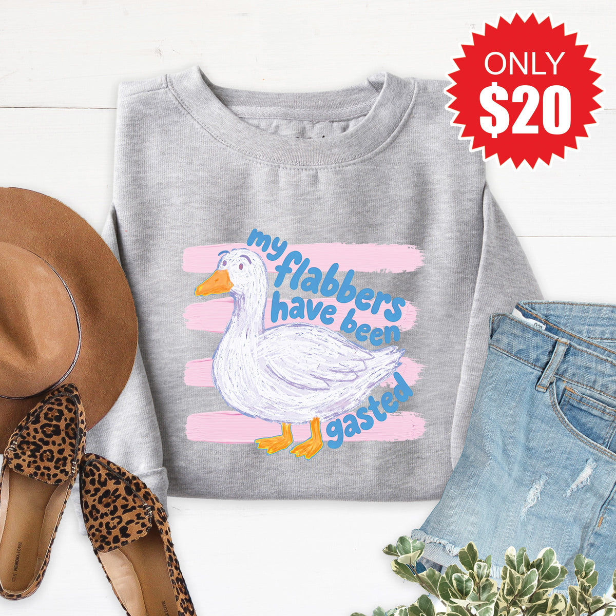 Flabbers Have Been Gasted Sweatshirt - Heather Grey - 20 product image 1