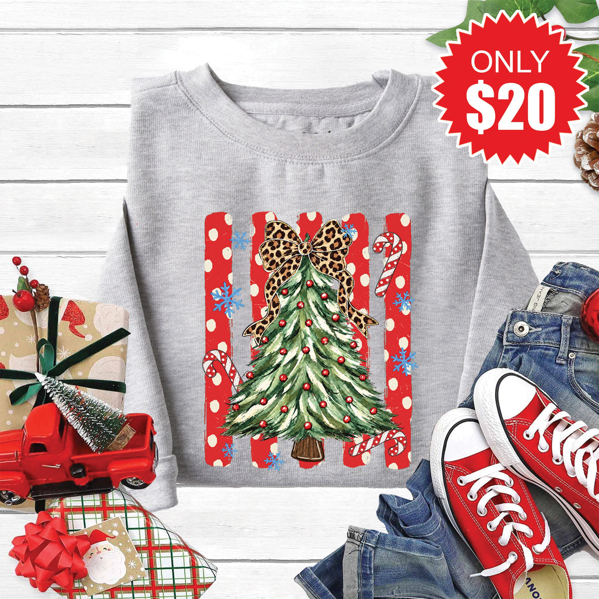 Christmas Tree Sweatshirt - Heather Grey - 20 product image 1