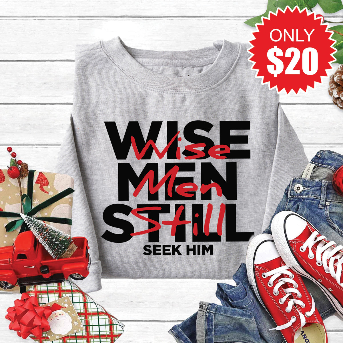 Wise Men Sweatshirt - Heather Grey - 20 product image 1