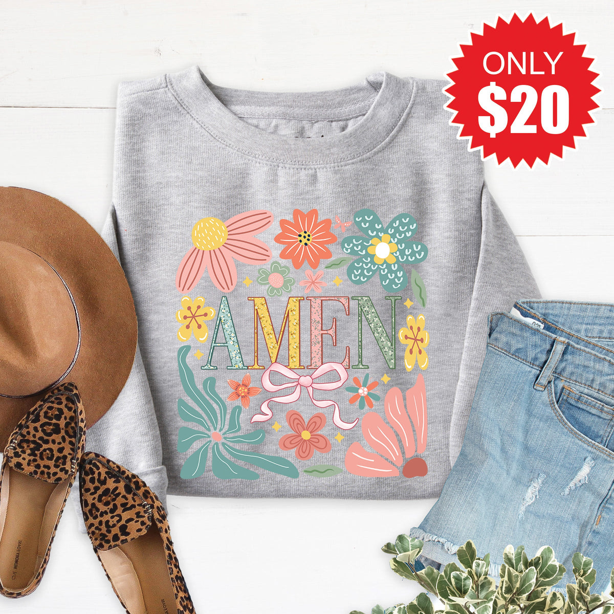Amen Sweatshirt - Heather Grey - 20 product image 1