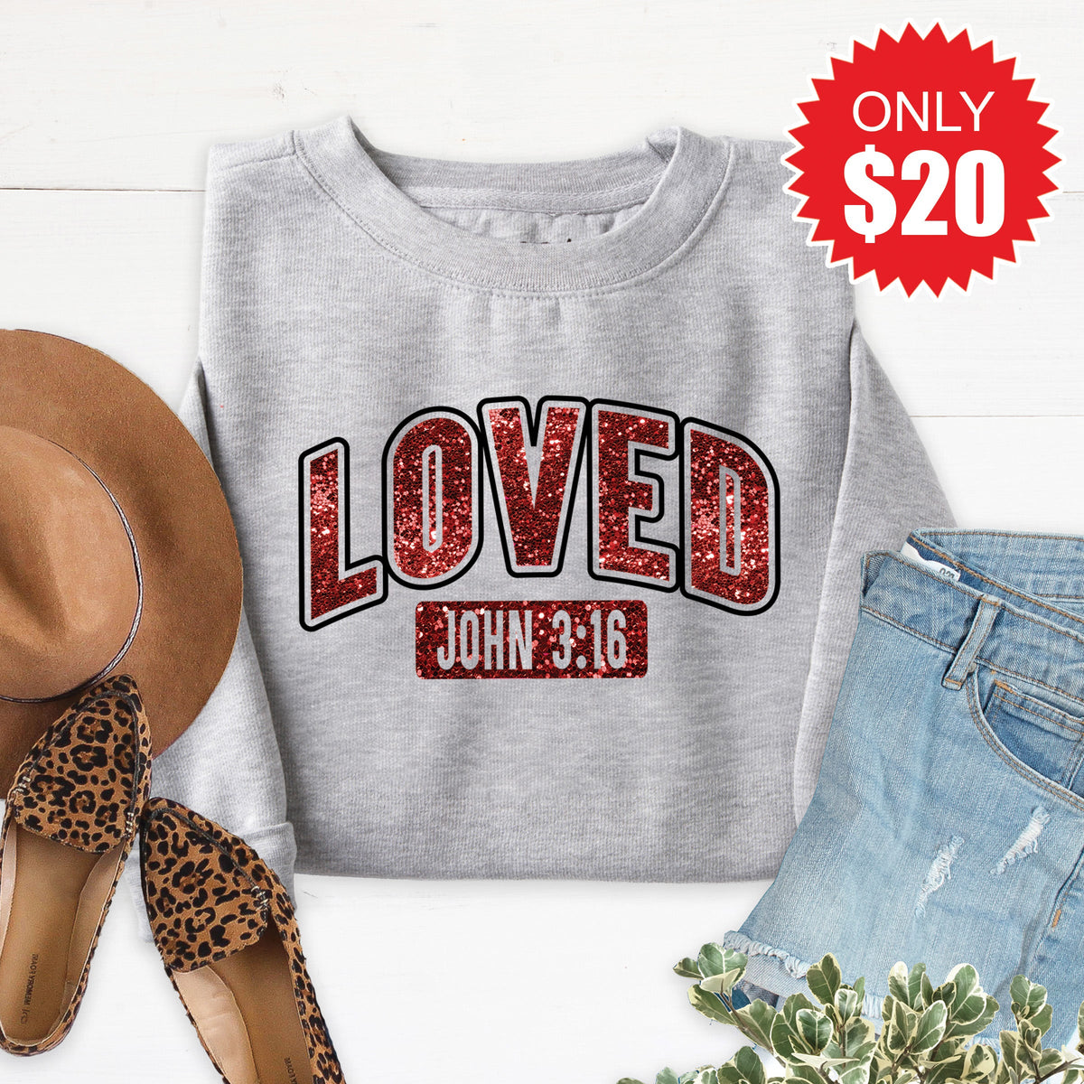 Loved Sweatshirt - Heather Grey - 20 product image 1