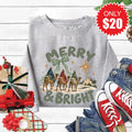 Merry and Bright Sweatshirt - Heather Grey - 20 product image 1
