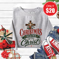Christmas Begins With Christ Sweatshirt - Heather Grey - 20 product image 1