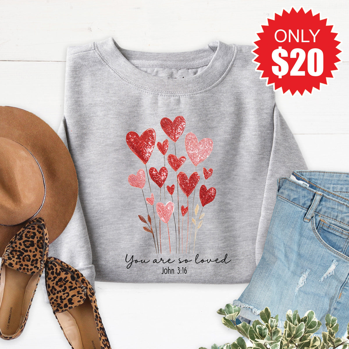 You Are So Loved Sweatshirt - Heather Grey - 20 product image 1