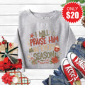 Praise Him Sweatshirt - Heather Grey - 20 product image 1