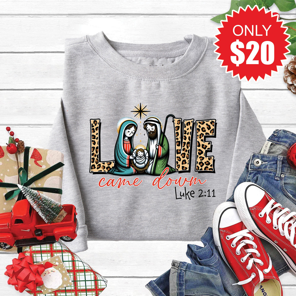 Love Came Down Sweatshirt - Heather Grey - 20 product image 1