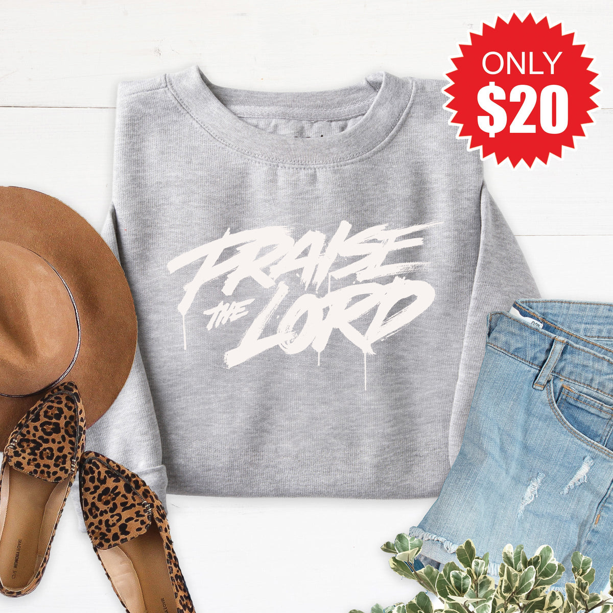 Praise The Lord Sweatshirt - Heather Grey - 20 product image 1