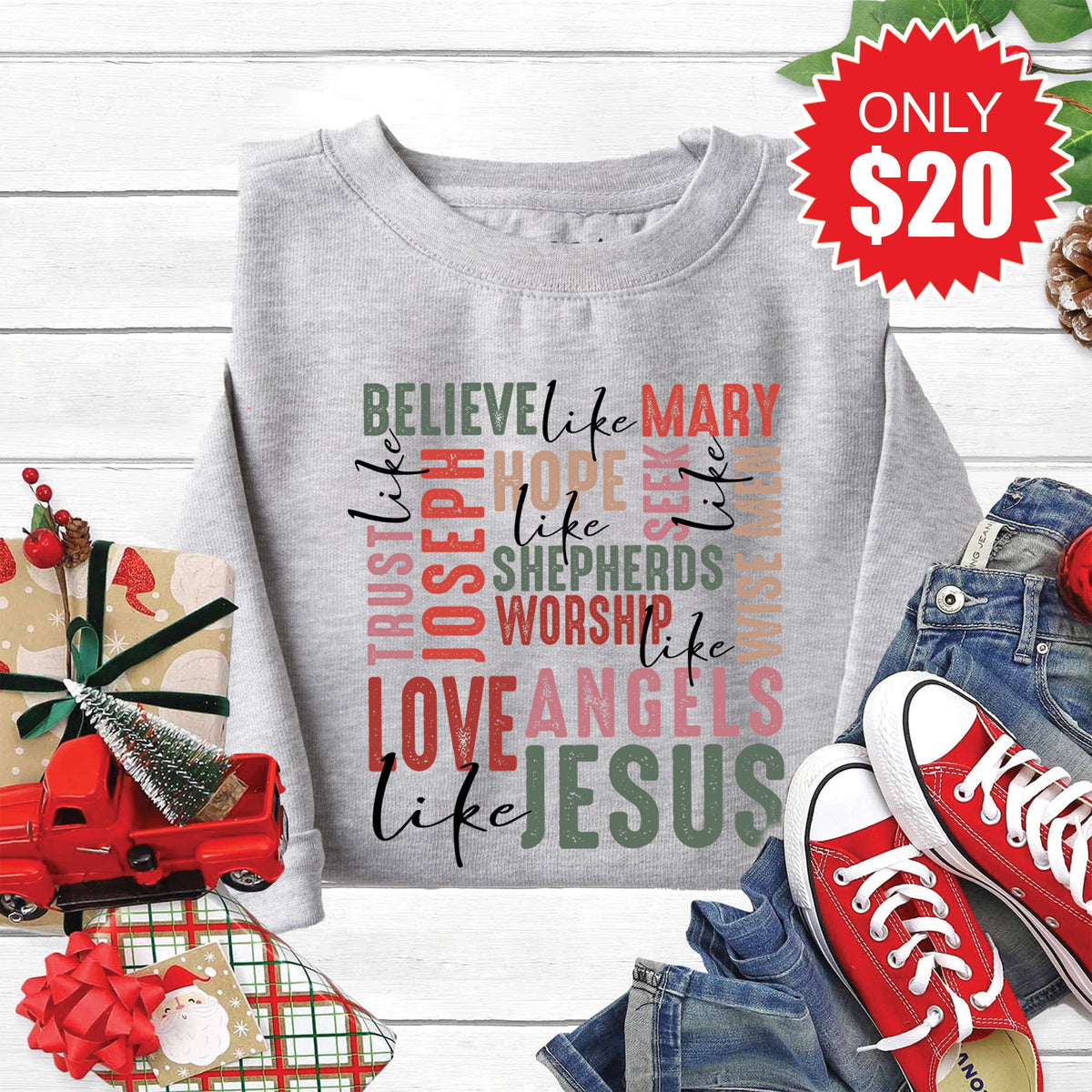 Love Like Jesus Sweatshirt - Heather Grey - 20 product image 1