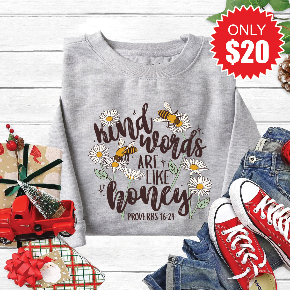 Kind Words Sweatshirt - Heather Grey - 20 product image 1