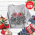 God Gives The Best Gifts Sweatshirt - Heather Grey - 20 product image 1