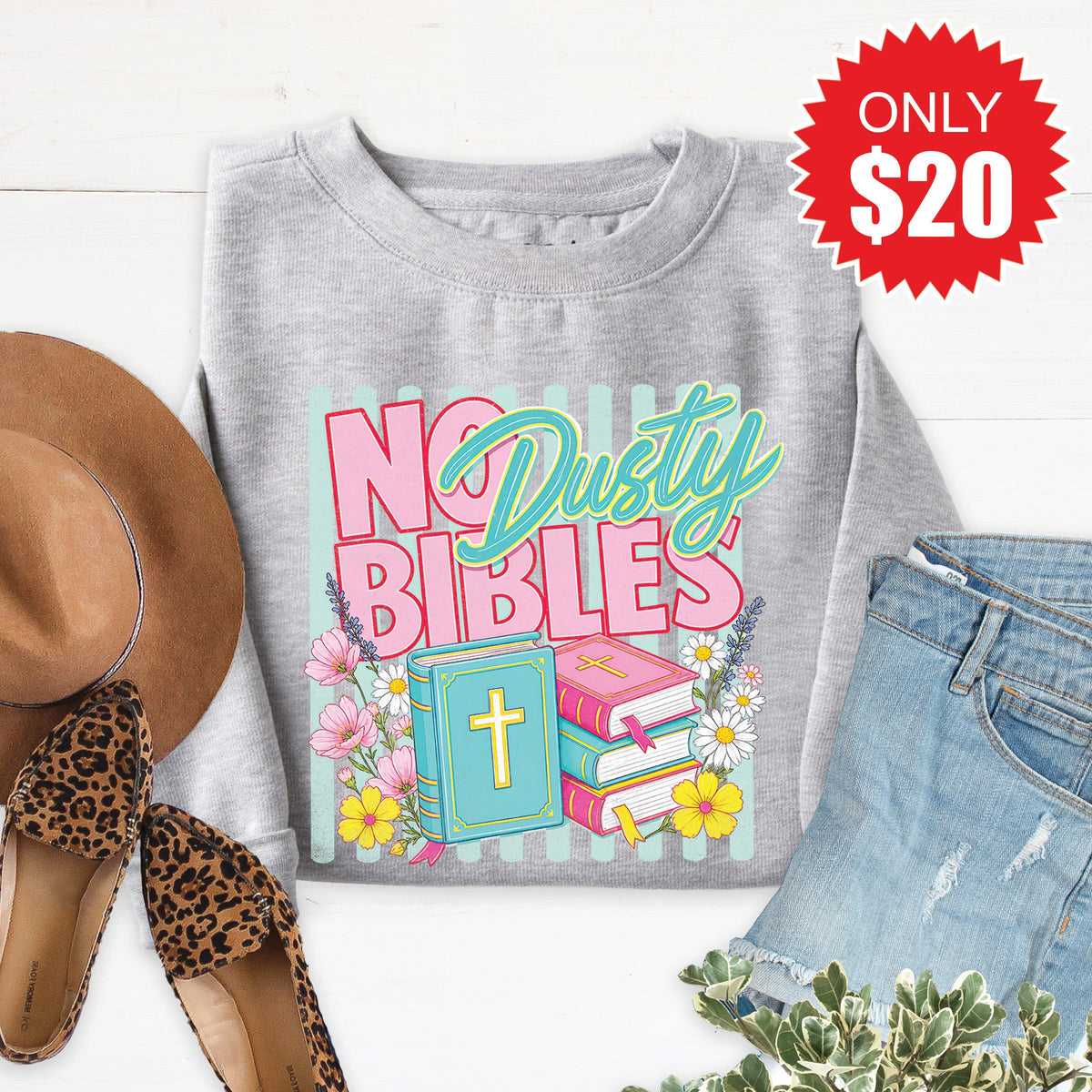 No Dusty Bibles Sweatshirt - Heather Grey - 20 product image 1