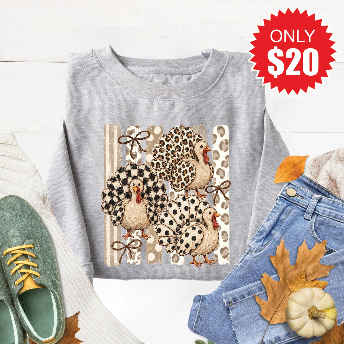 Turkey Sweatshirt - Heather Grey - 20 product image 1