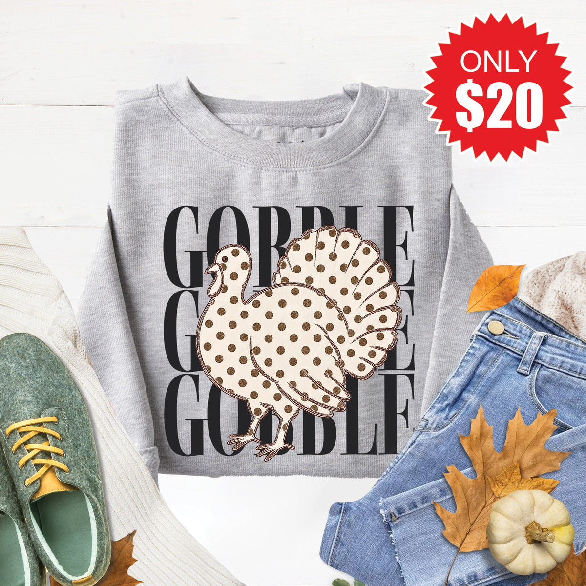 Gobble Sweatshirt - Heather Grey - 20 product image 1