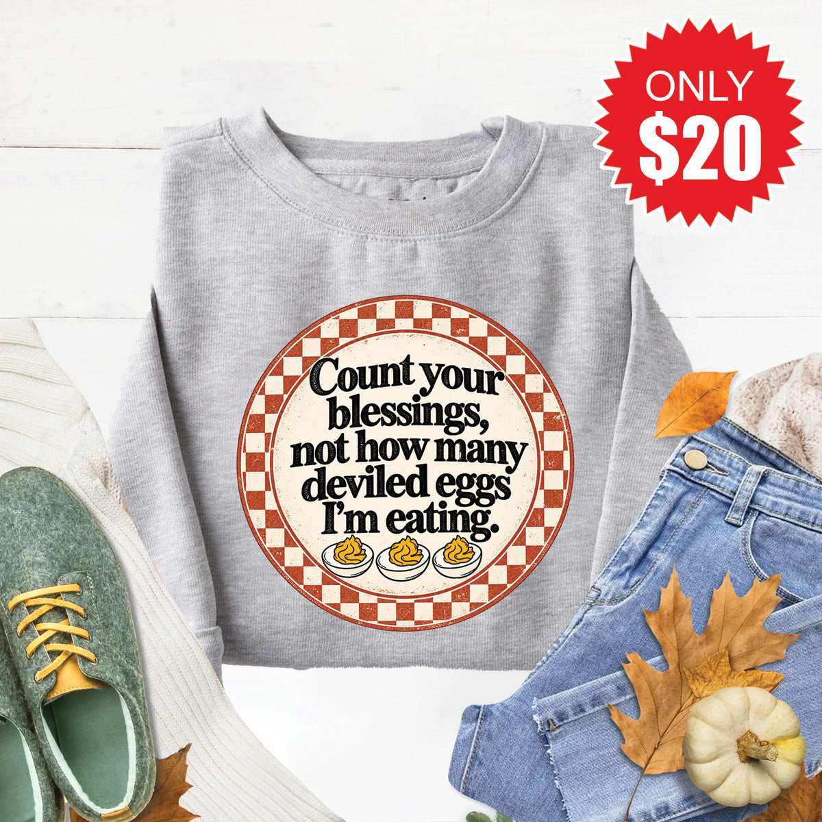 Count Your Blessings Sweatshirt - Heather Grey - 20 product image 1