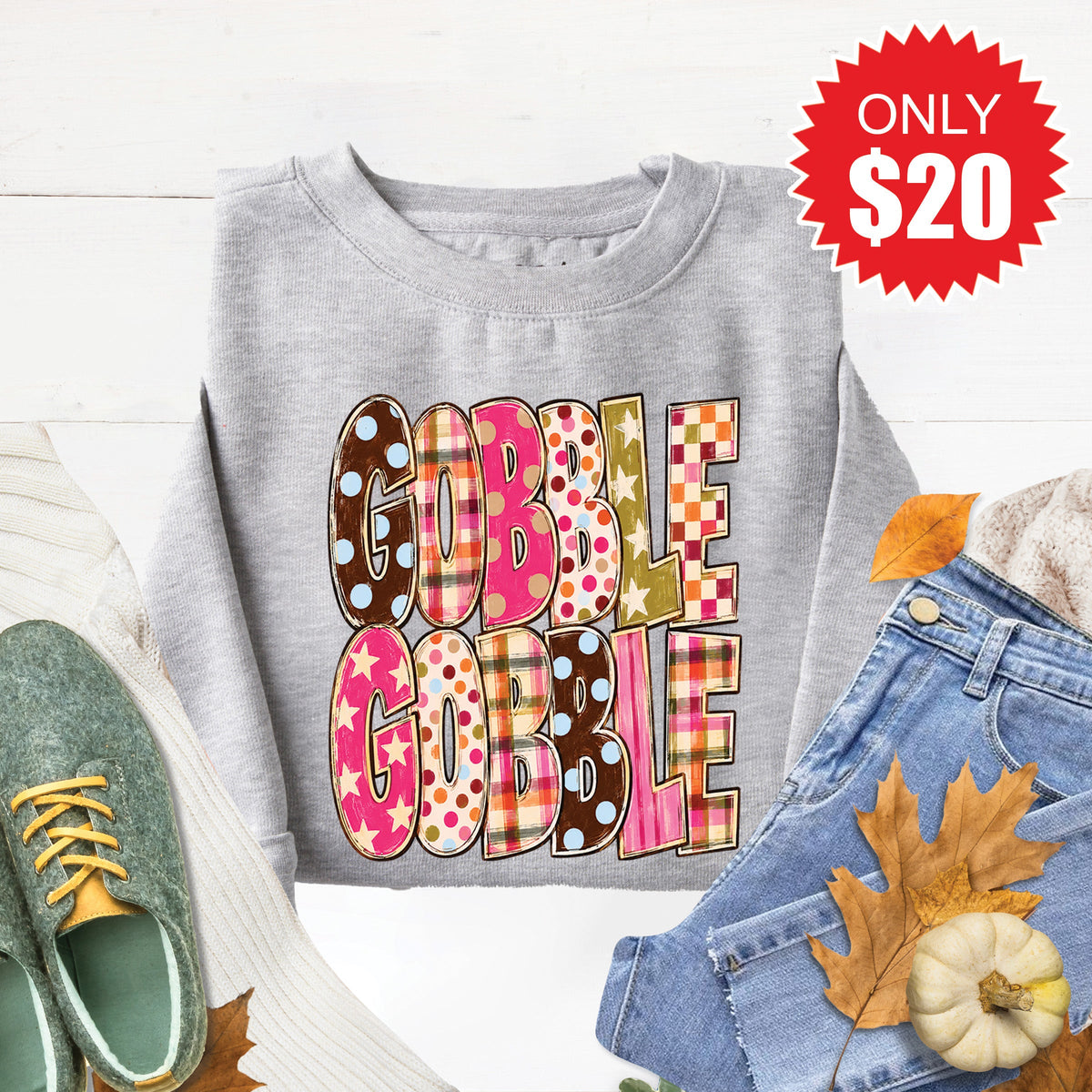Gobble Sweatshirt - Heather Grey - 20 product image 1