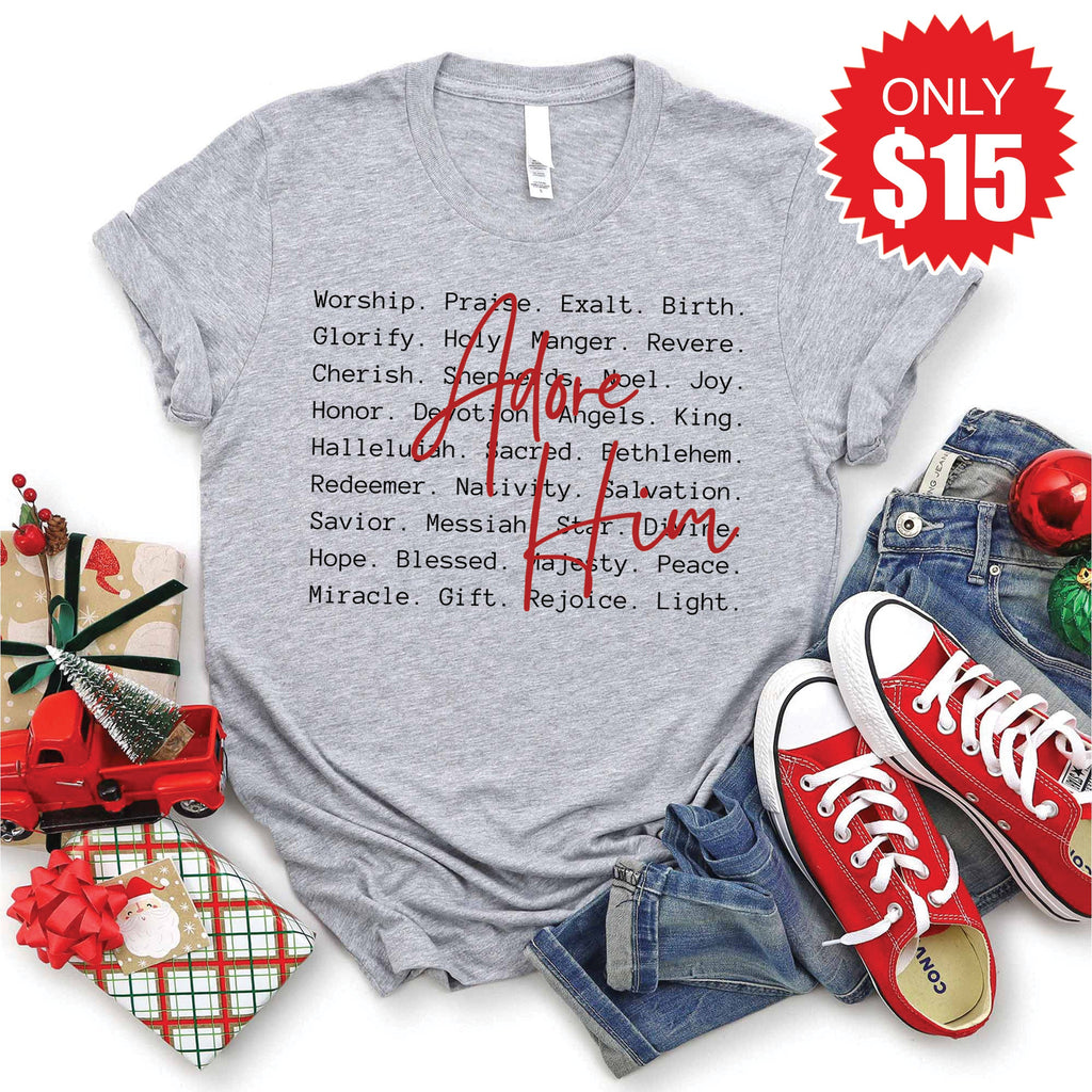 Adore Him Tee - Heather Grey - 15 product image 1