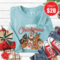 Merry Chickmas Sweatshirt - Heather Lagoon - 20 product image 1