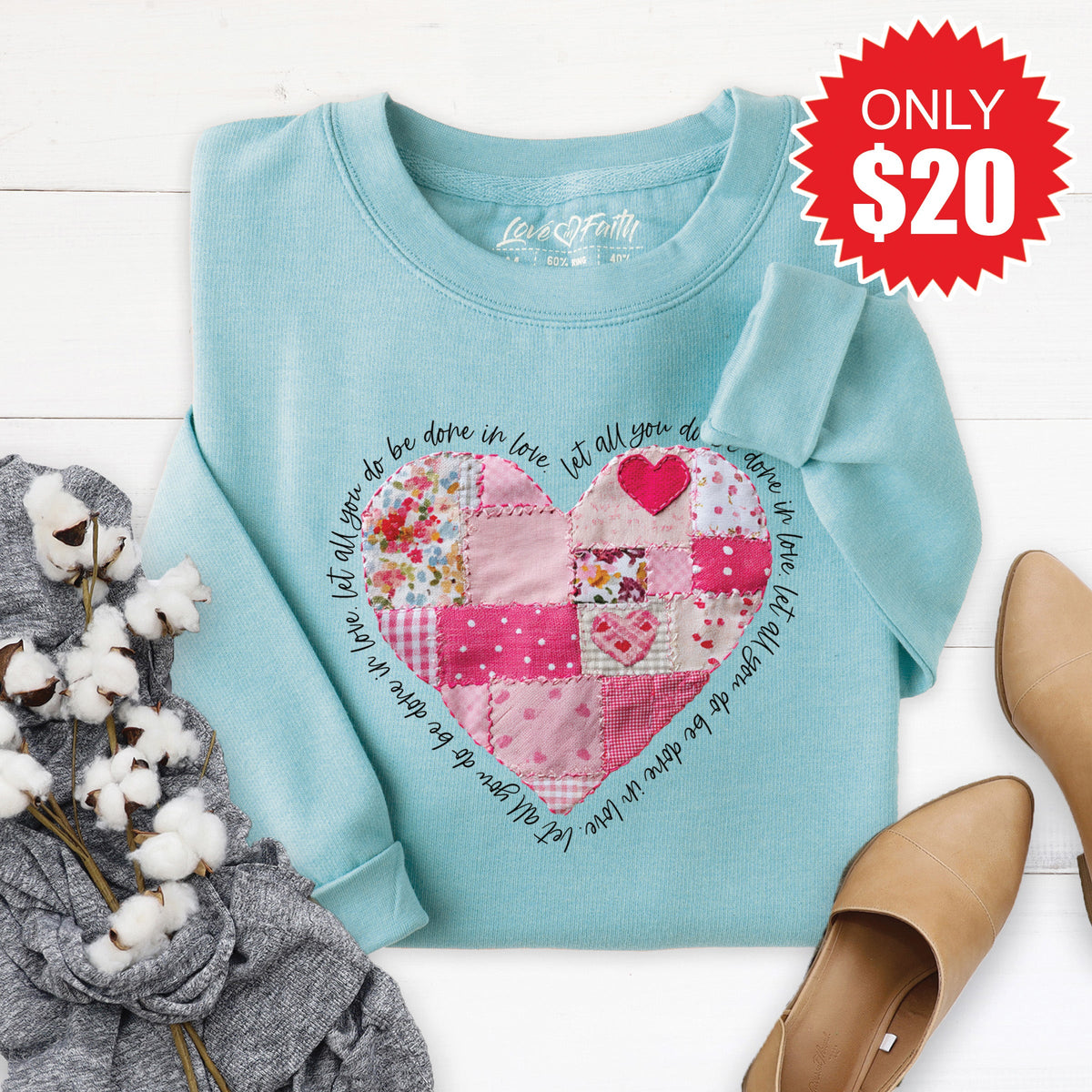 Let All You Do Sweatshirt - Heather Lagoon - 20 product image 1