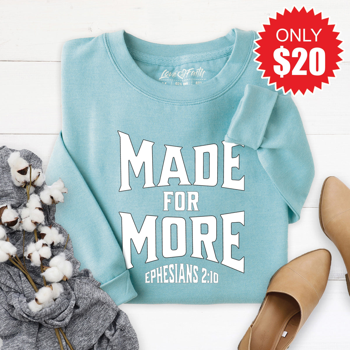 Made For More Sweatshirt - Heather Lagoon - 20 product image 1