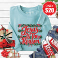 Jesus Is The Reason Sweatshirt - Heather Lagoon - 20 product image 1