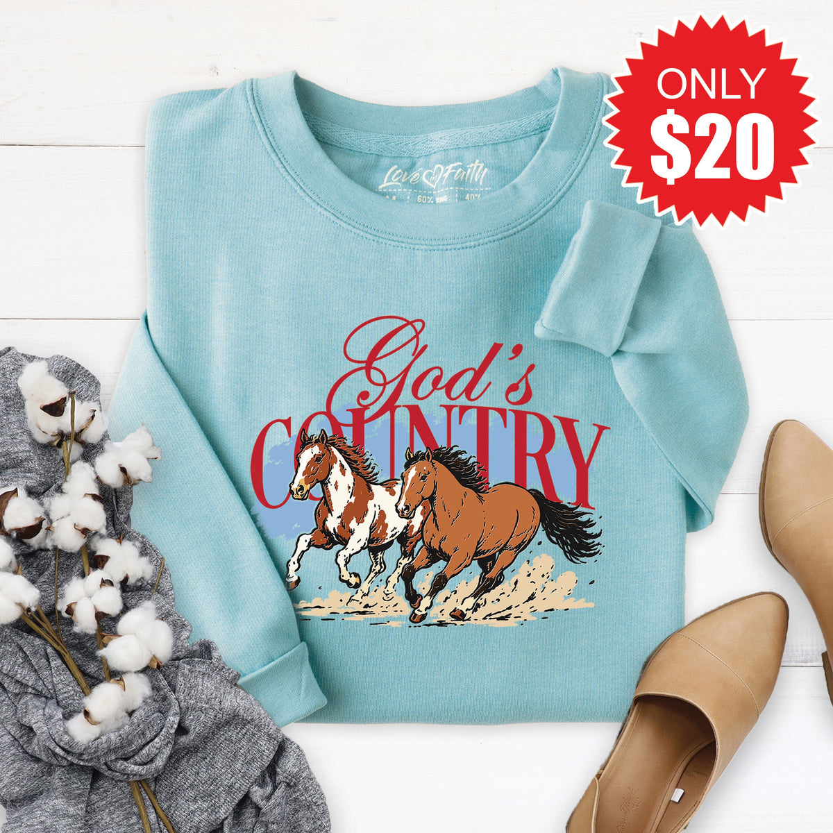 God's Country Sweatshirt - Heather Lagoon - 20 product image 1